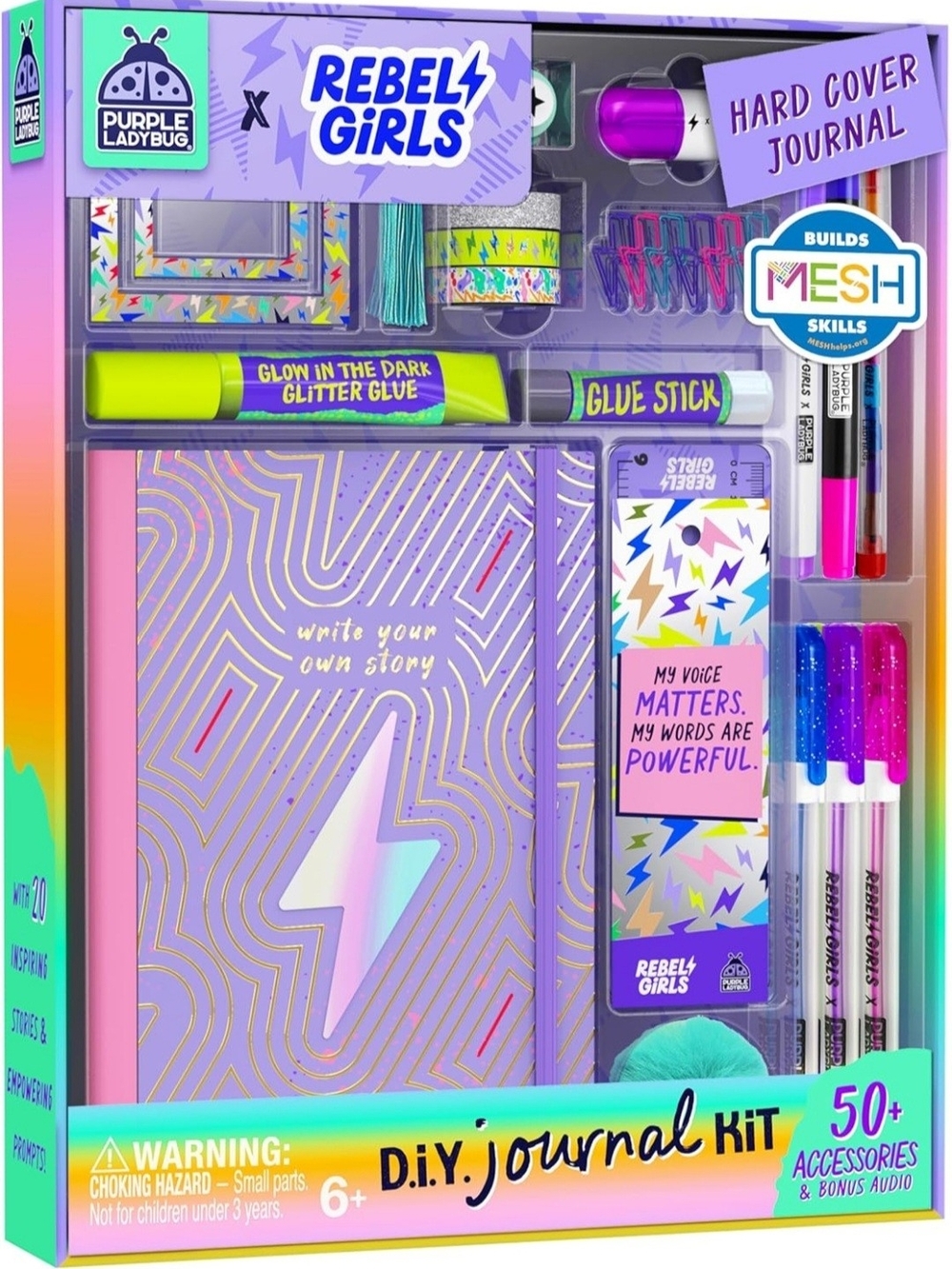 Purple Ladybug x Rebel Girls DIY Hard Cover Journal Craft Kit for Girls